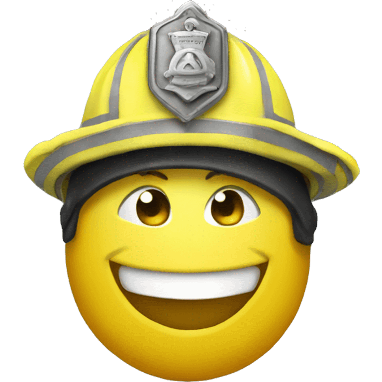 A lemon with but in a fireman outfit smiling emoji