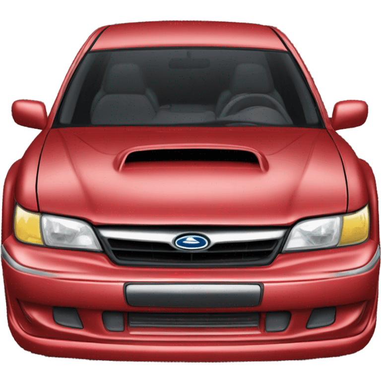 Red 1996 Subaru legacy sedan with gold wheels emoji