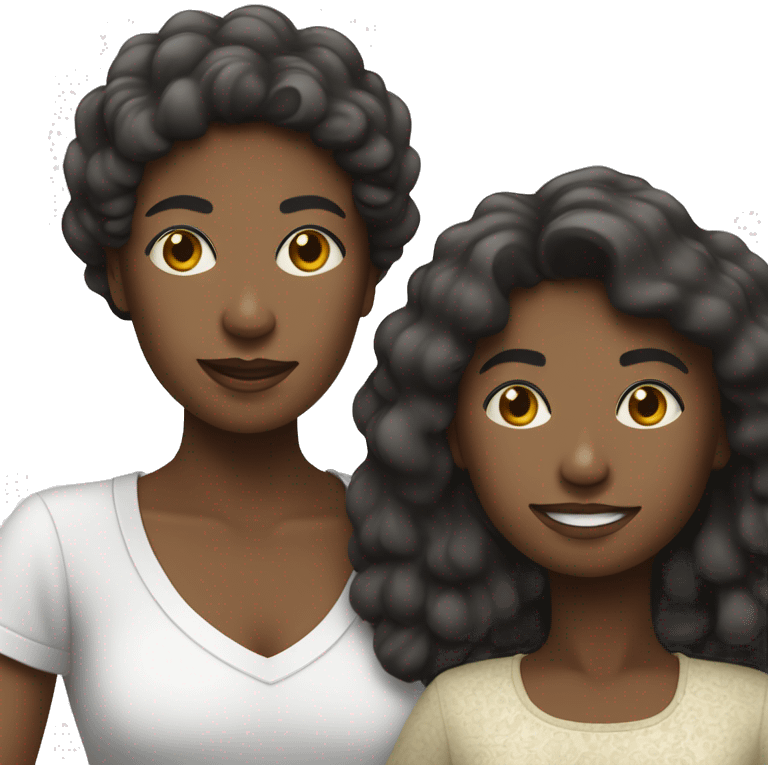 Mãe negra com filho branco  emoji