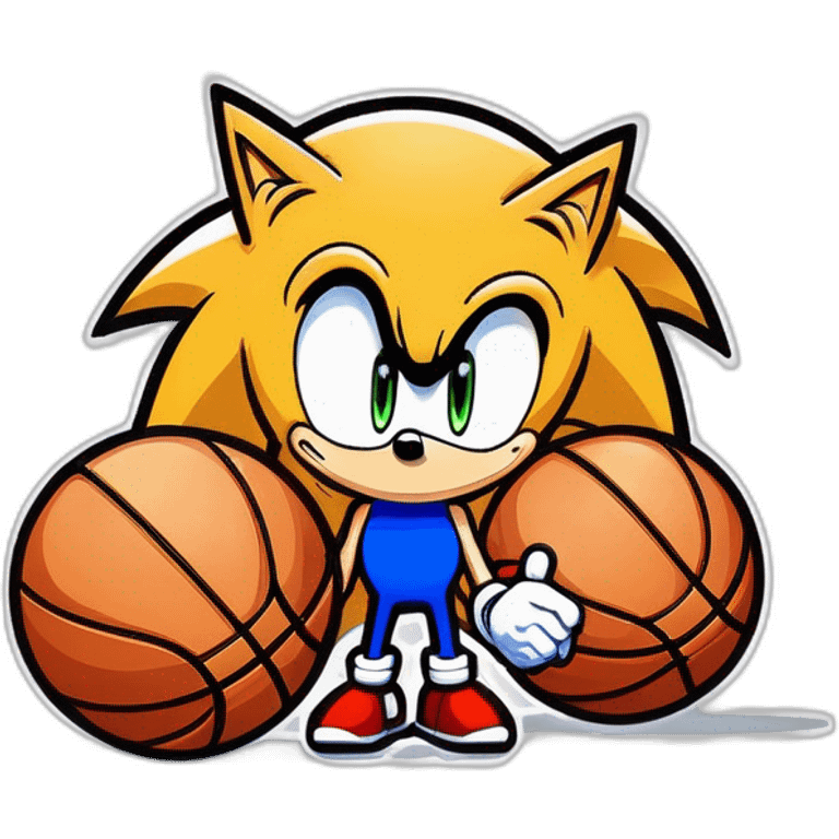 Sonic qui joue au basketball emoji