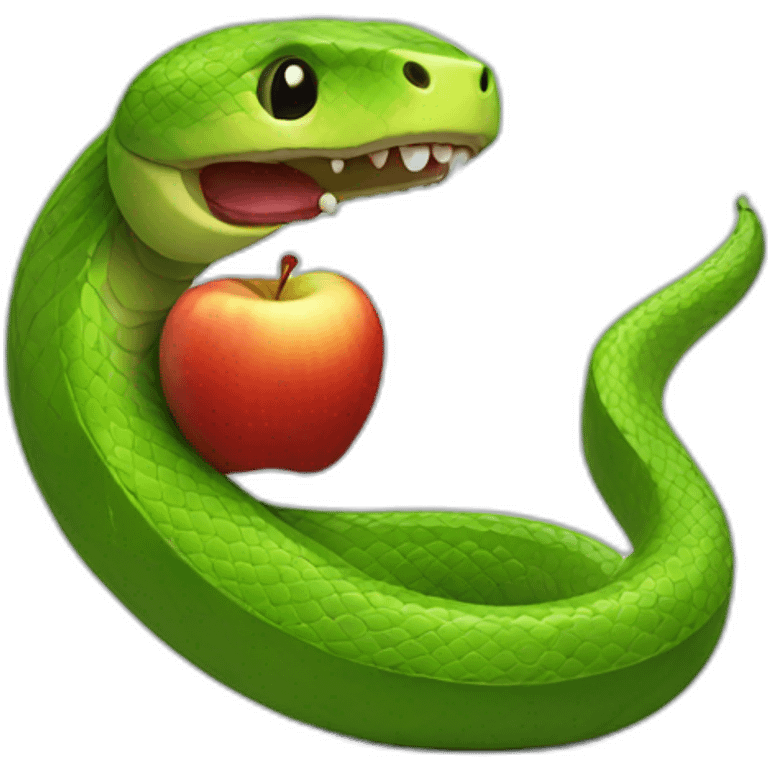 Snake eating the apple emoji