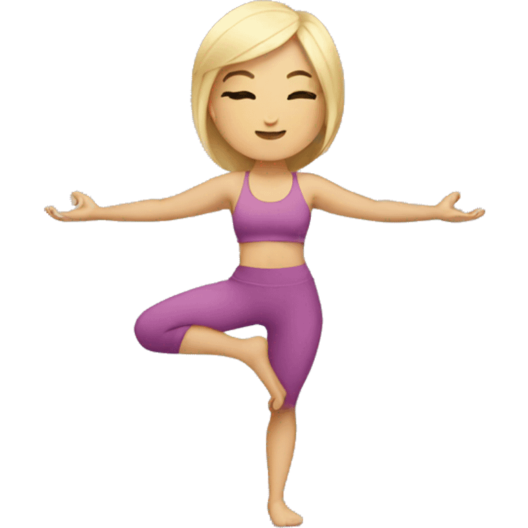 blonde girl doing yoga emoji