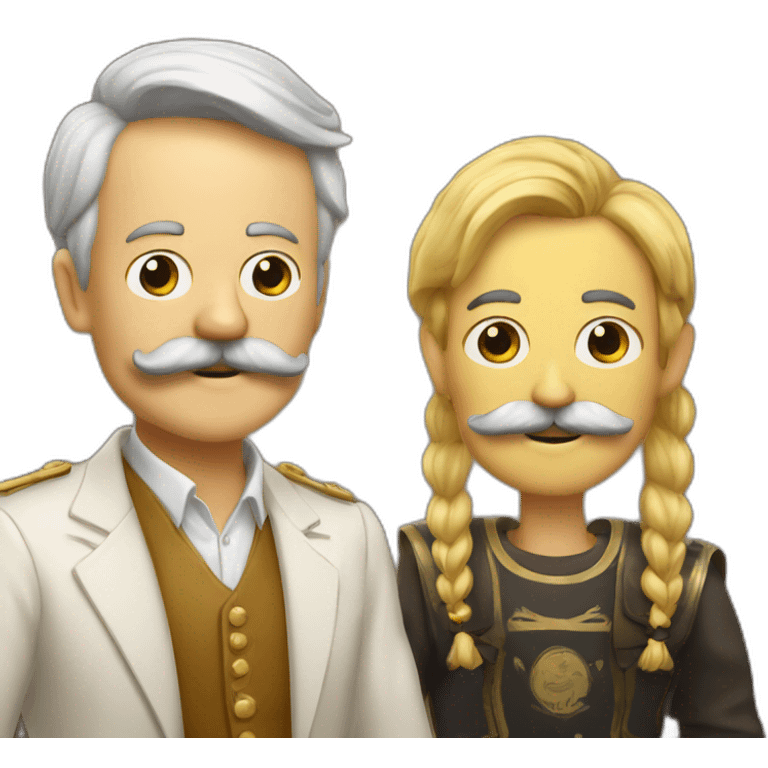 grandema and Beer of the mustache emoji