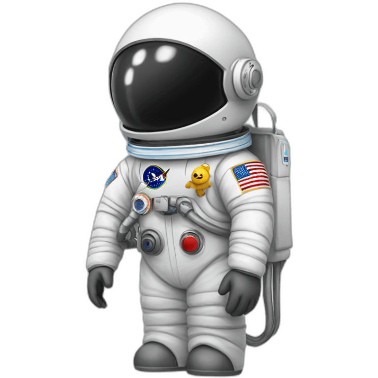 a-minnesota-loon-with-an-astronaut-uniform, head sticking out of uniform emoji