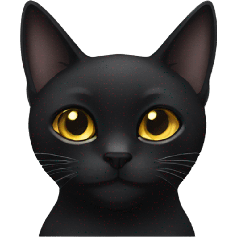 black cat gold eyes medium long hair emoji