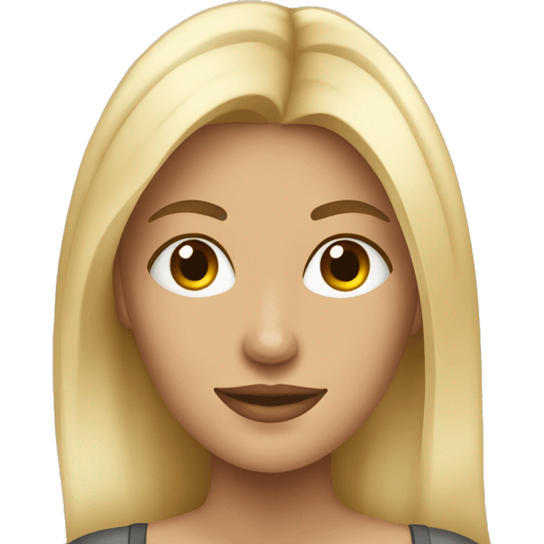 Blonde fit girl with coffee emoji