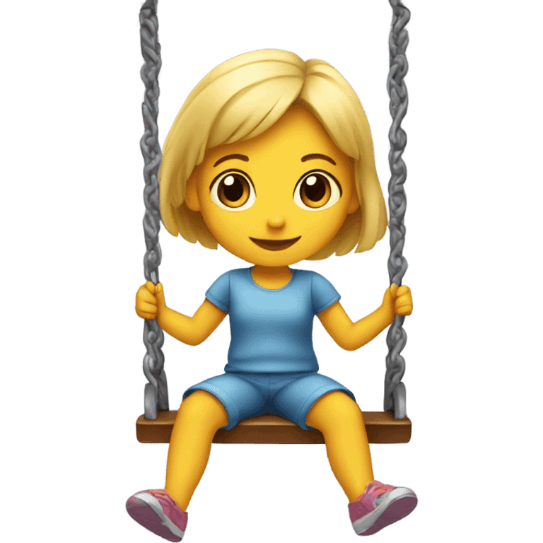 Little girl on a swing emoji