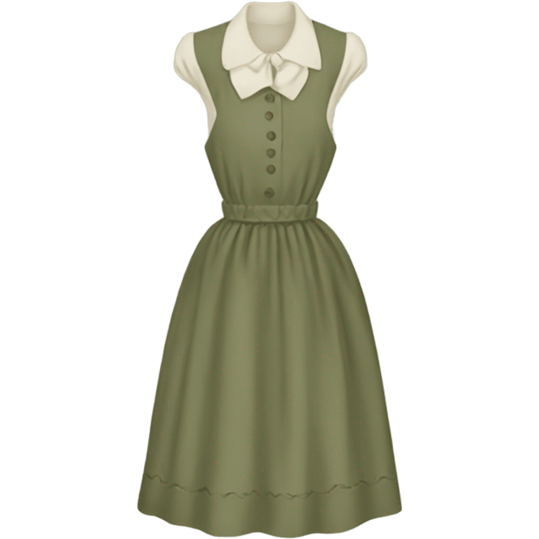 Khaki green cottagecore dress emoji