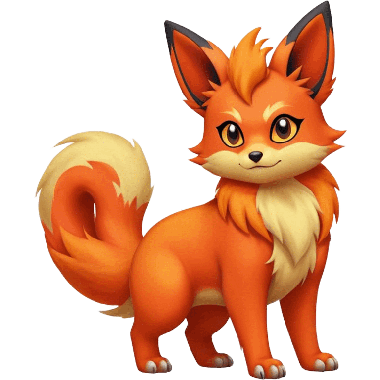 Cool Quilava-Litten-Flareon-animal-creature-hybrid full body emoji