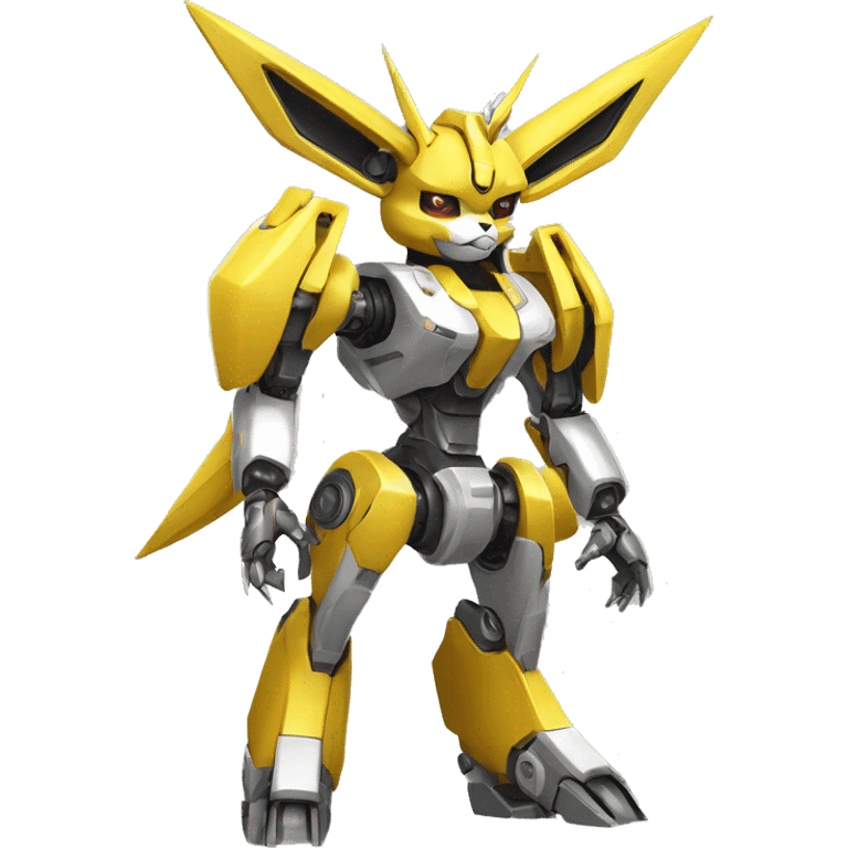 Futuristic mechanical Medabot-Renamon-Jolteon-Eevee-mecha full body emoji