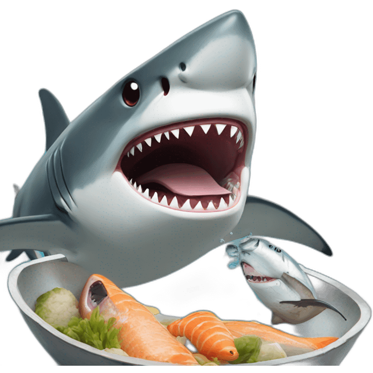 A shark eating à fish emoji