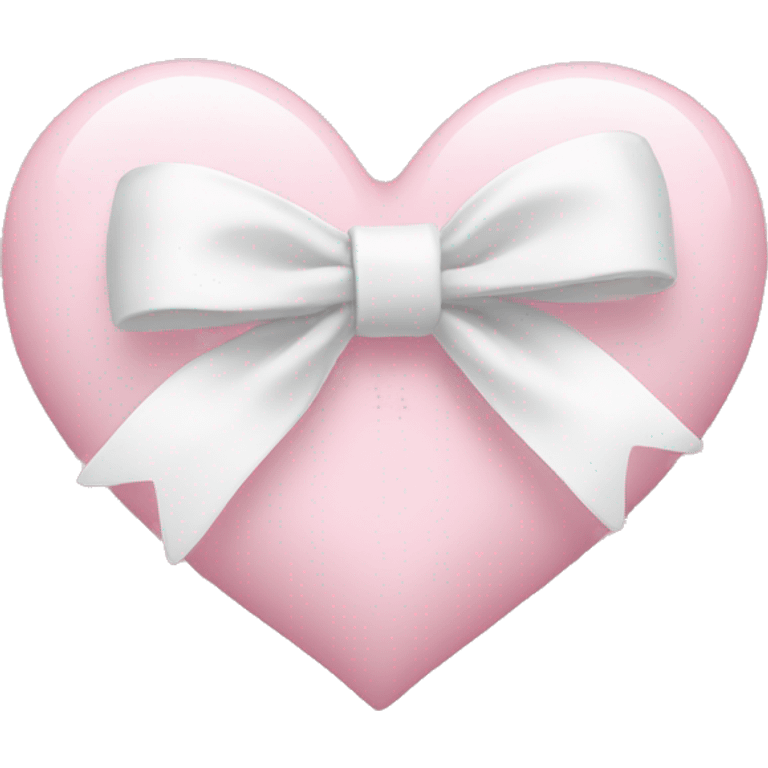 Pastel pink heart with white bow emoji