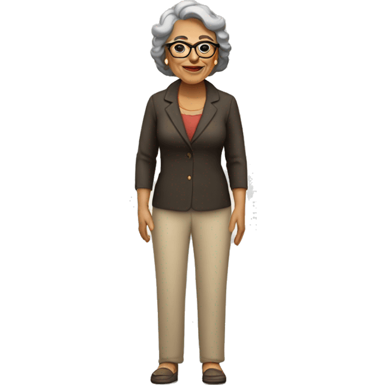 older hispanic woman full body with glasses emoji