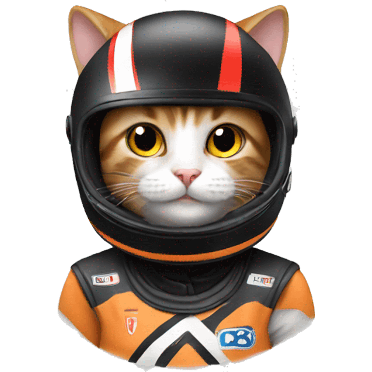 A cat with a racing helmet  emoji