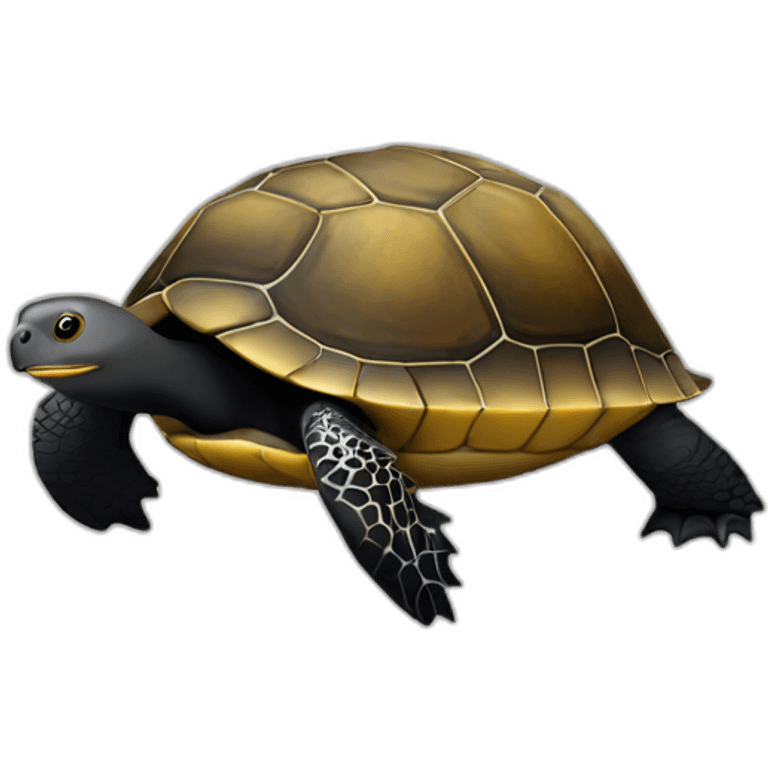 Pingouin sur une tortue emoji