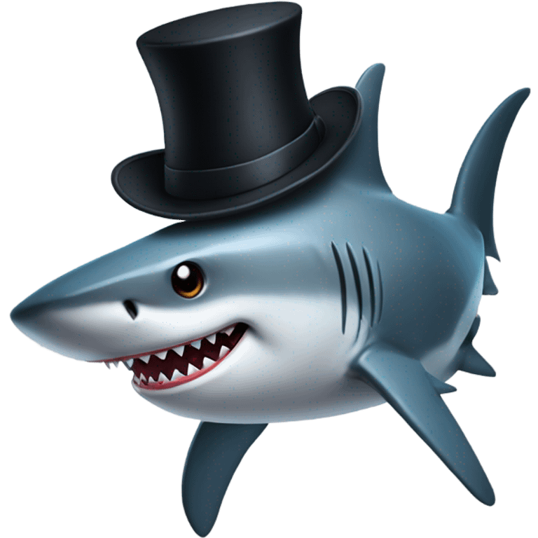 Shark with a top hat emoji