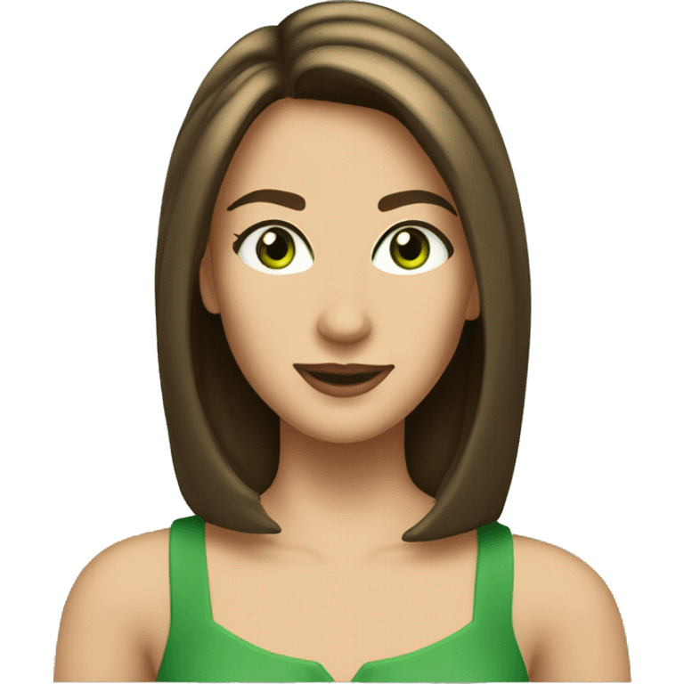 pretty 40 year old woman with grass green eyes and shoulder length straight brown hair diamond tiara emoji