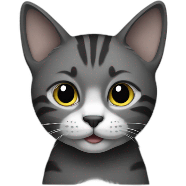 Cat black and gray emoji