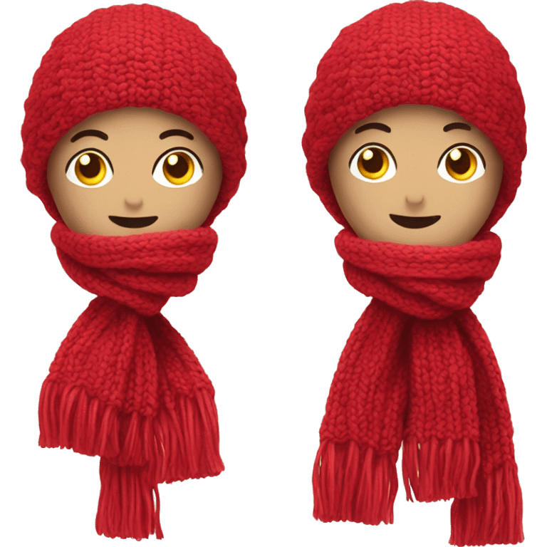 A knitted red scarf  emoji