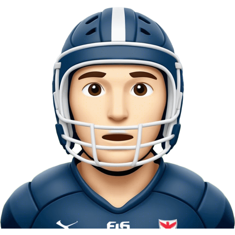 Cinematic Realistic image of rugby headgear with detailed padding and rugged design elements, set against a blurred stadium background with bold, high-contrast lighting that highlights its protective design emoji