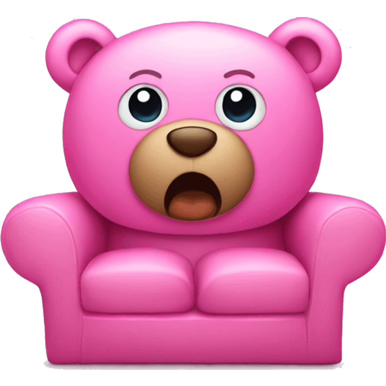 Pink teddy watching tv emoji