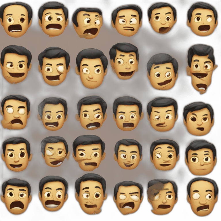 Weird and funny face of Malaysian People emoji