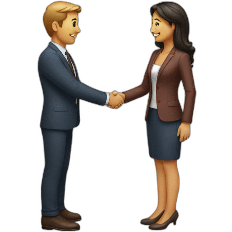 hand shake woman & man emoji