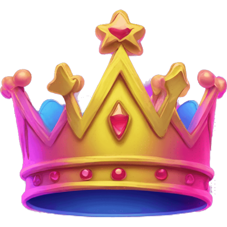 neon crown 2d emoji