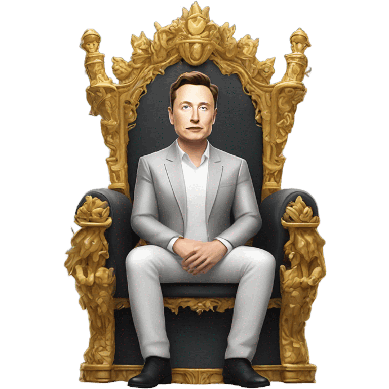 Elon Musk sitting in a throne emoji