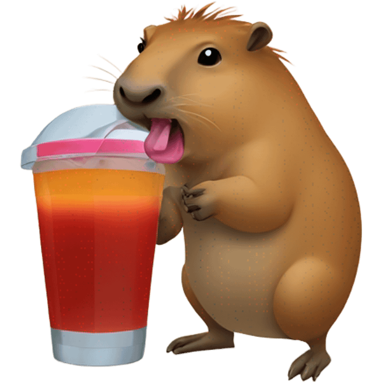 ￼Capybara drinking juice emoji