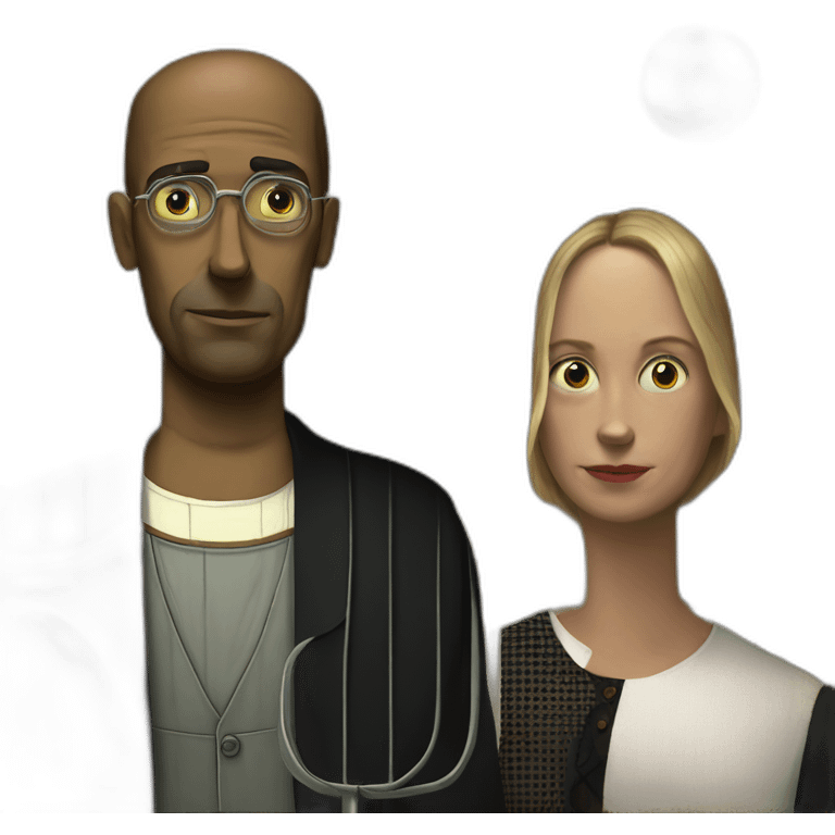 American Gothic by wood emoji