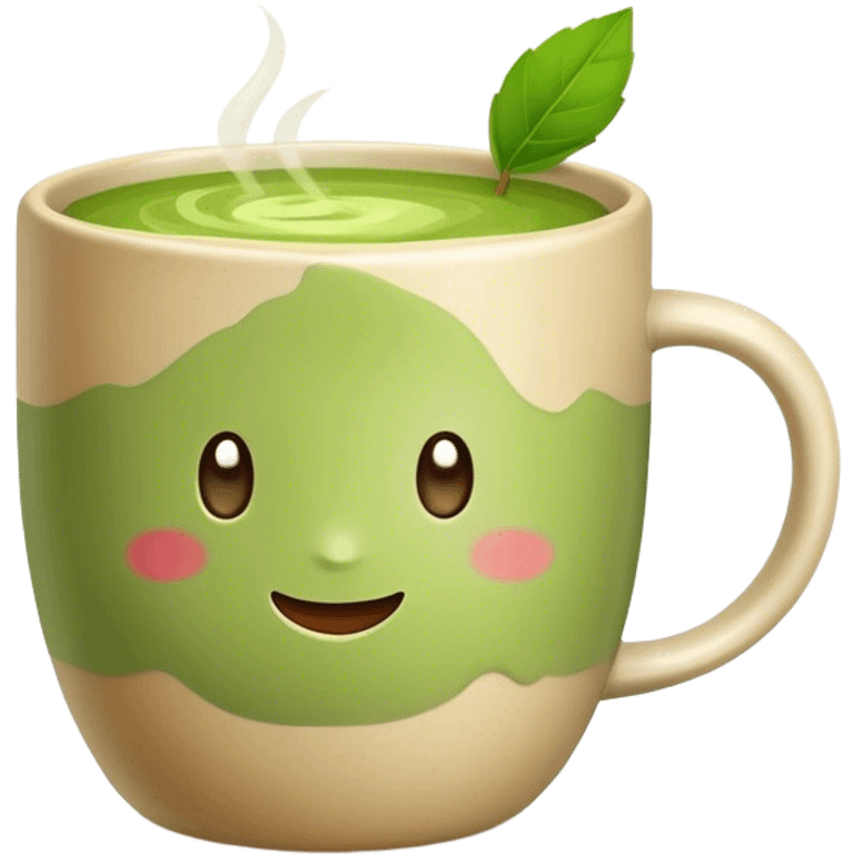 realistic looking matcha in all beige mug emoji