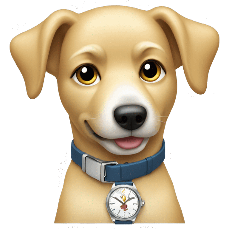 Blonde dog with watch on wrist emoji