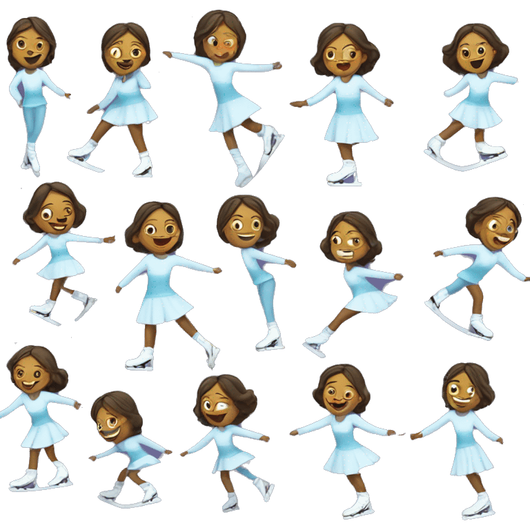 Girl ice skating in Chicago emoji