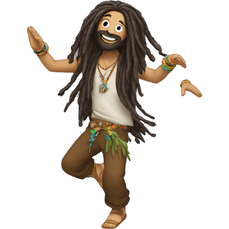 White dreadlocked hippie dancing  emoji