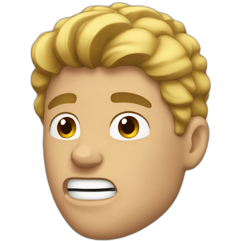 man with dark blond hair biting his fist emoji