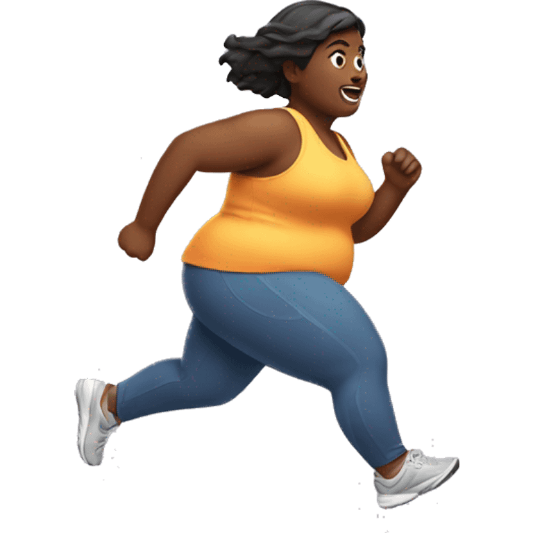 A fat girl running emoji