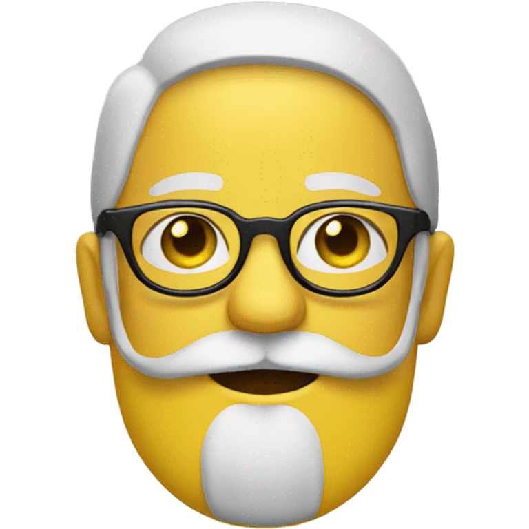 Yellow circle face with a beard and glasses emoji