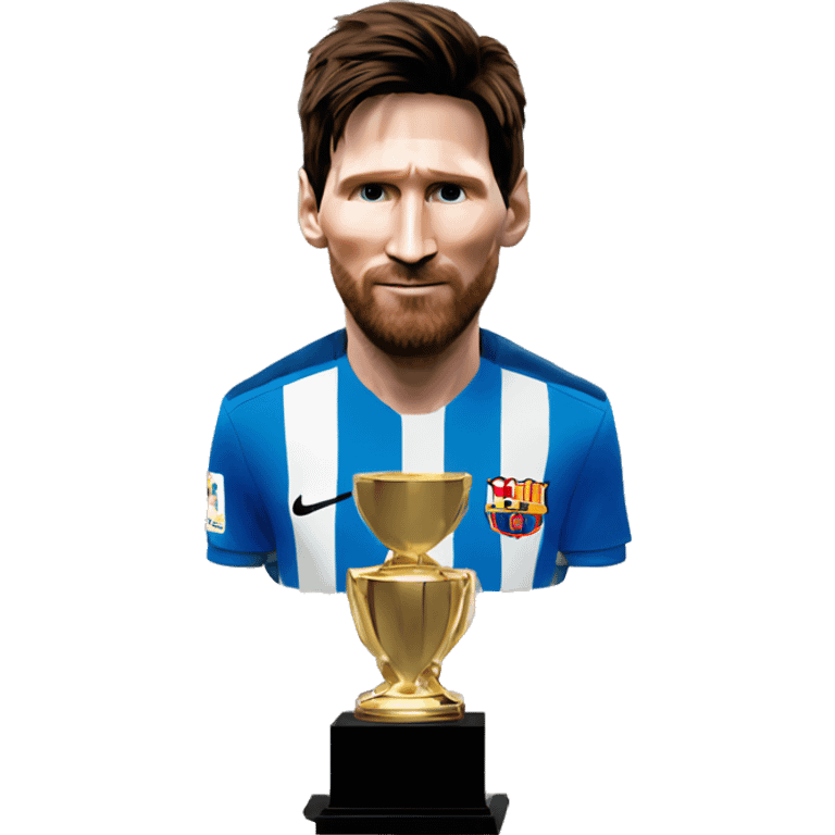 Lionel Messi qui soulève un trophée  emoji