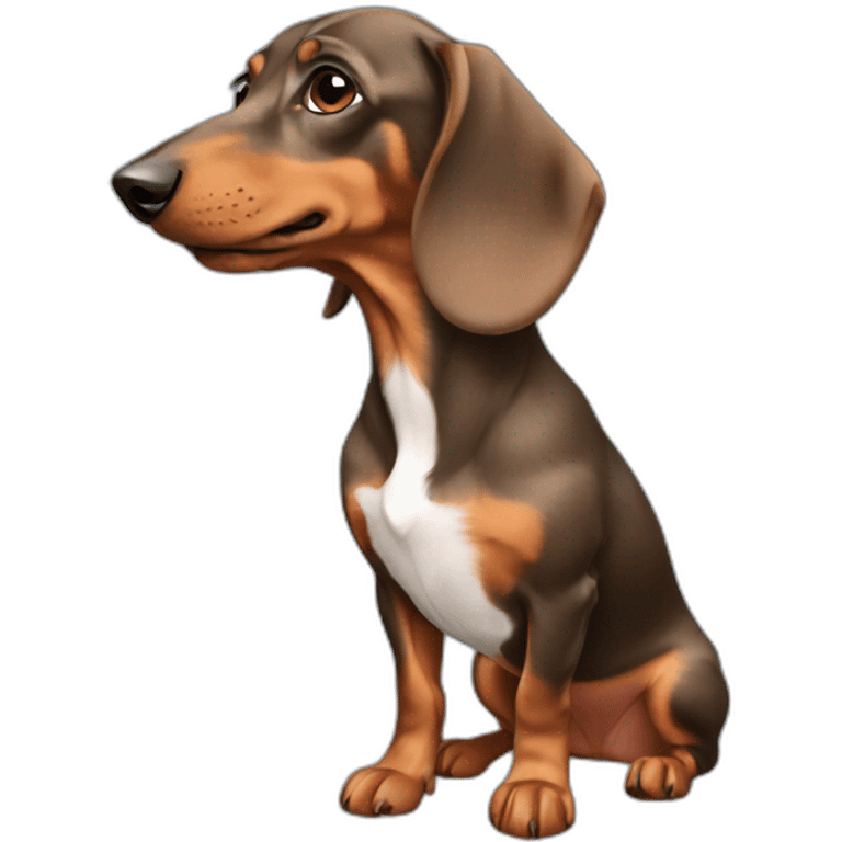 perro dachshund blue de pie perfil emoji