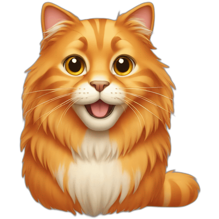 large orange cat with long fur emoji