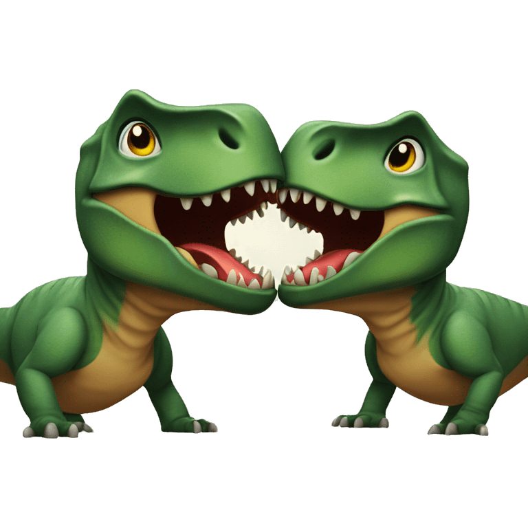 two trex kiss emoji