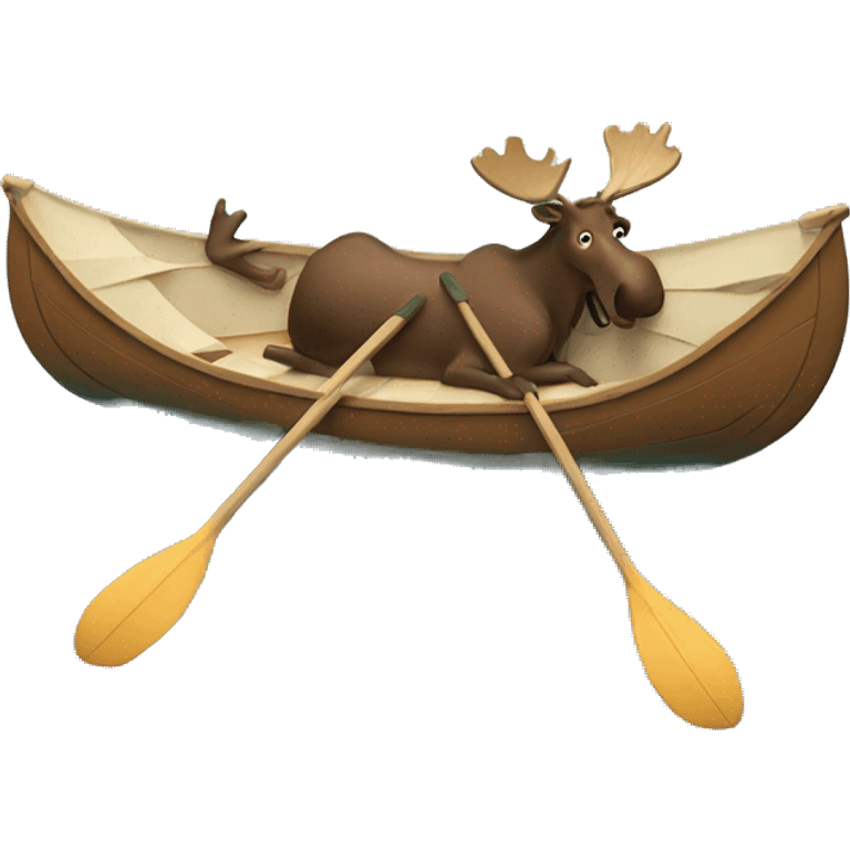 moose floating in a canoe emoji