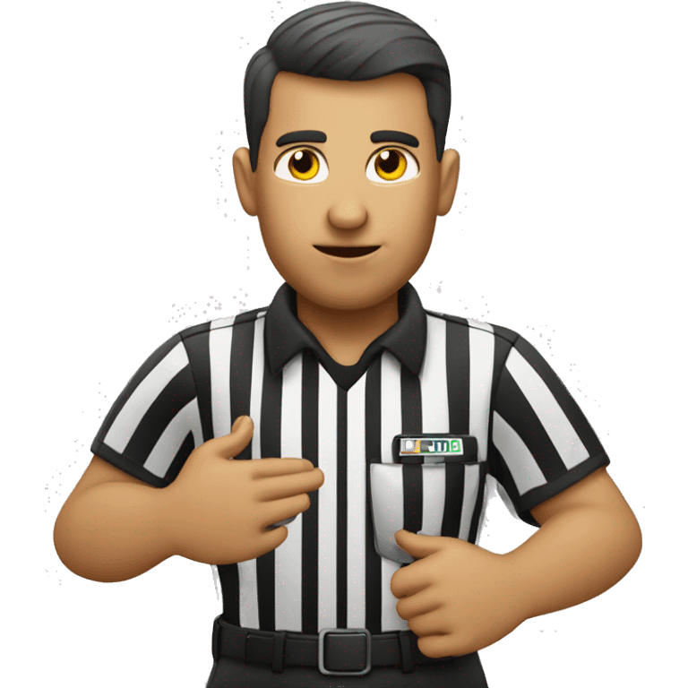 a soccer referee with a whistle emoji