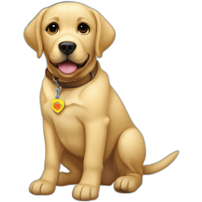 labrador con bandera ucraniana emoji