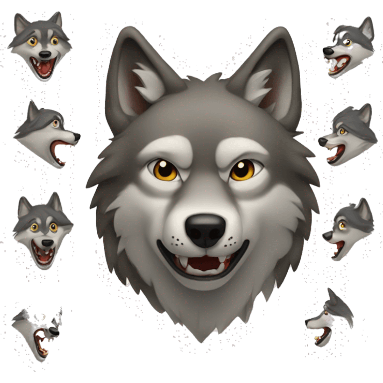 Wolf doing sigma faces emoji