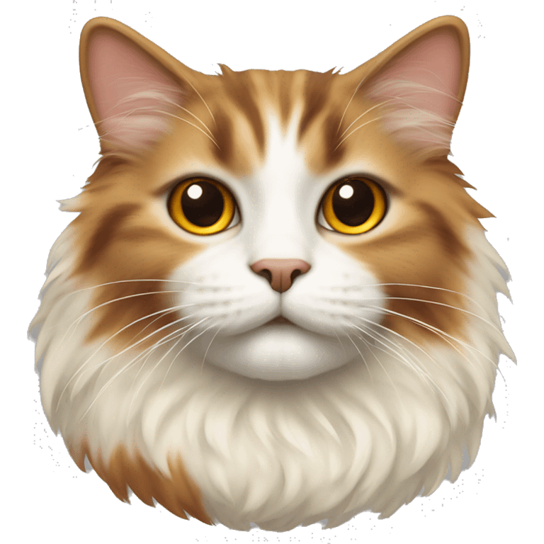 fluffy cat with orange, brown and cream hai emoji