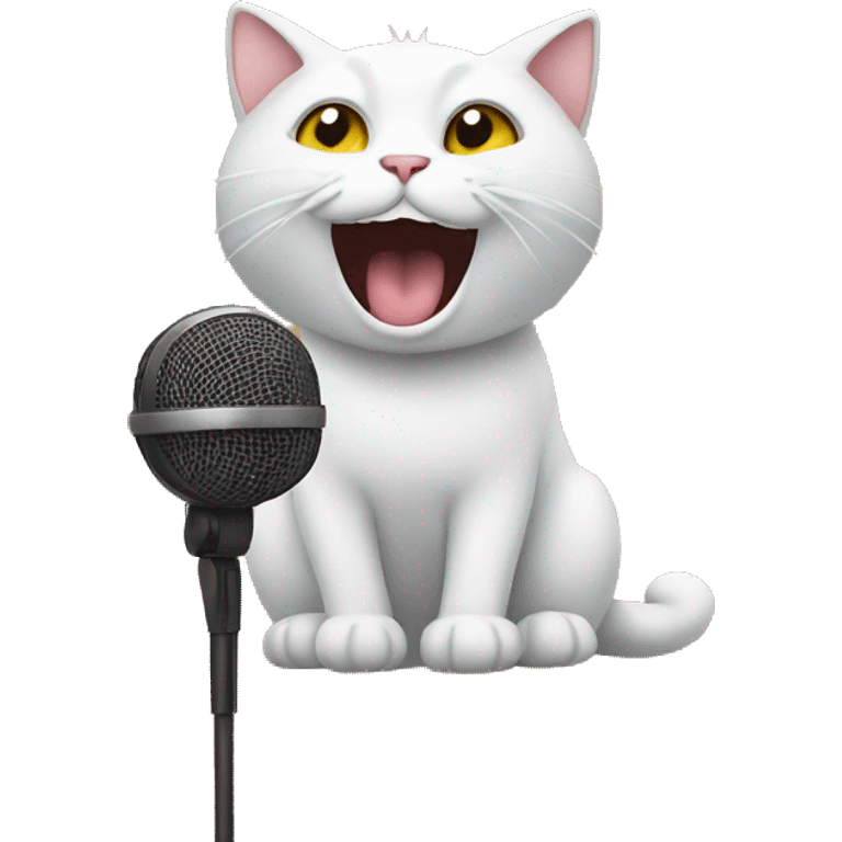 A cat singing  emoji