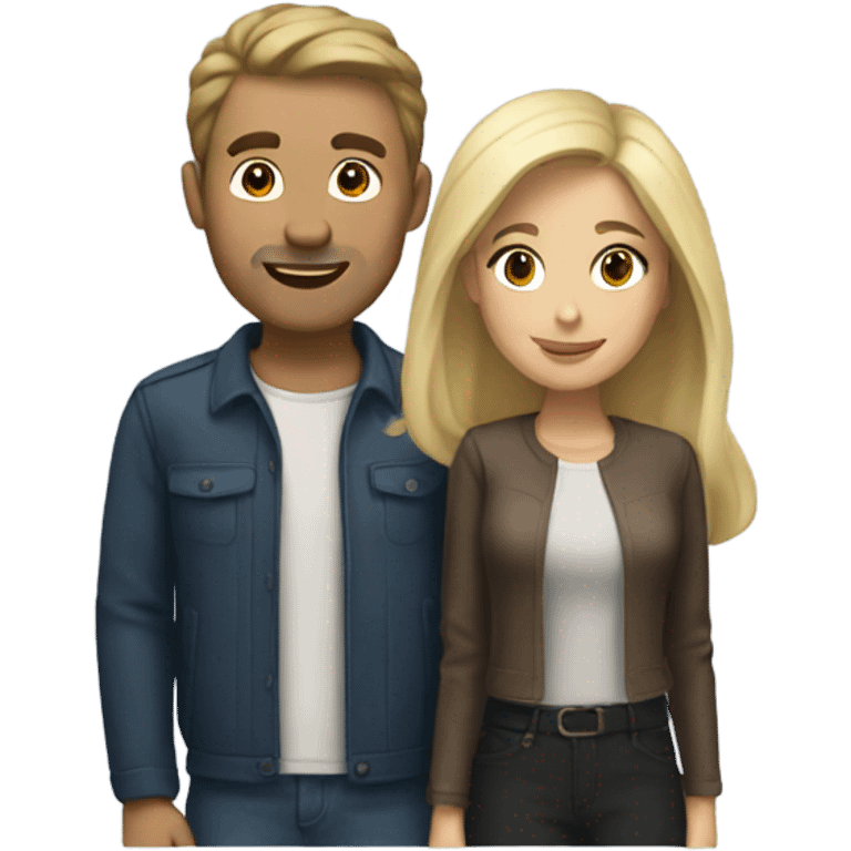 Brunette woman with blonde man emoji