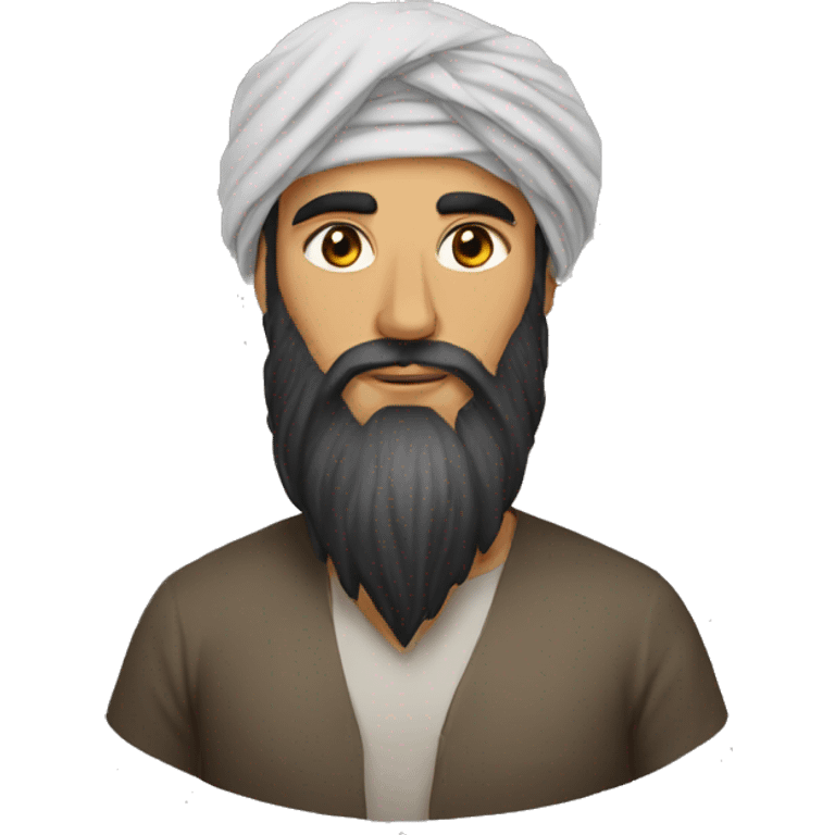 Afghan turban light dark beard emoji